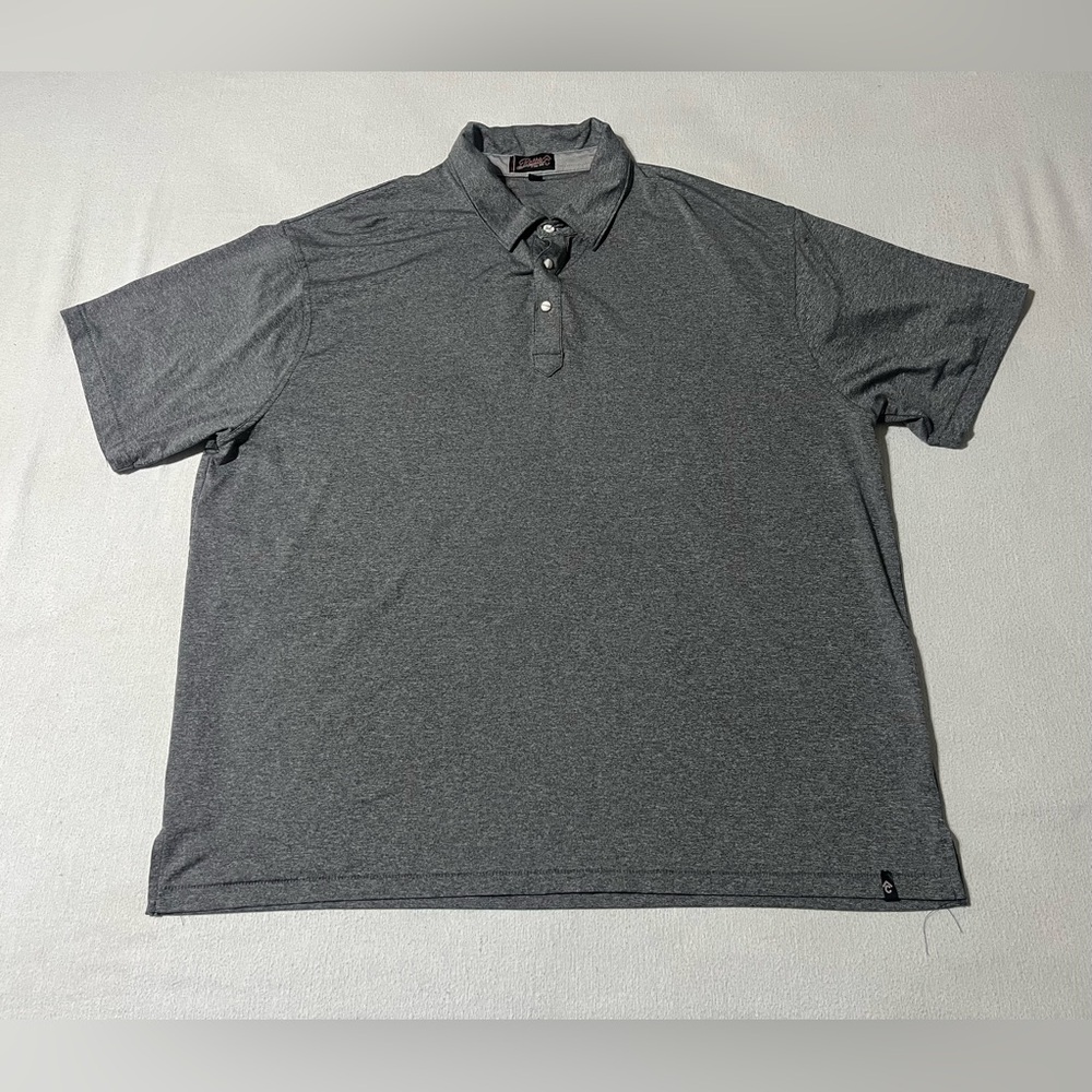 Rafter C Mens 2XL Polo‎ Shirt Performance Pearl Snap And Button Gray XXL